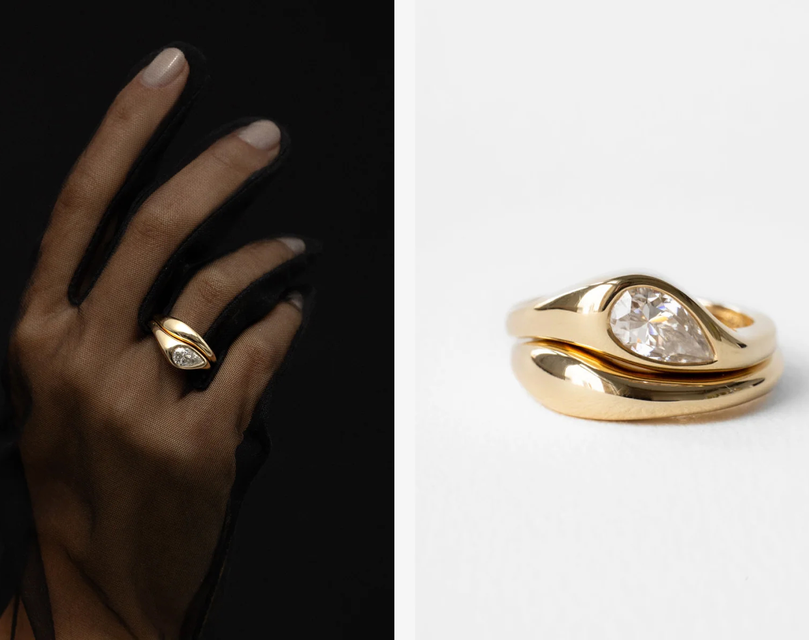 Dua Lipa Chunky Gold Engagement Ring
