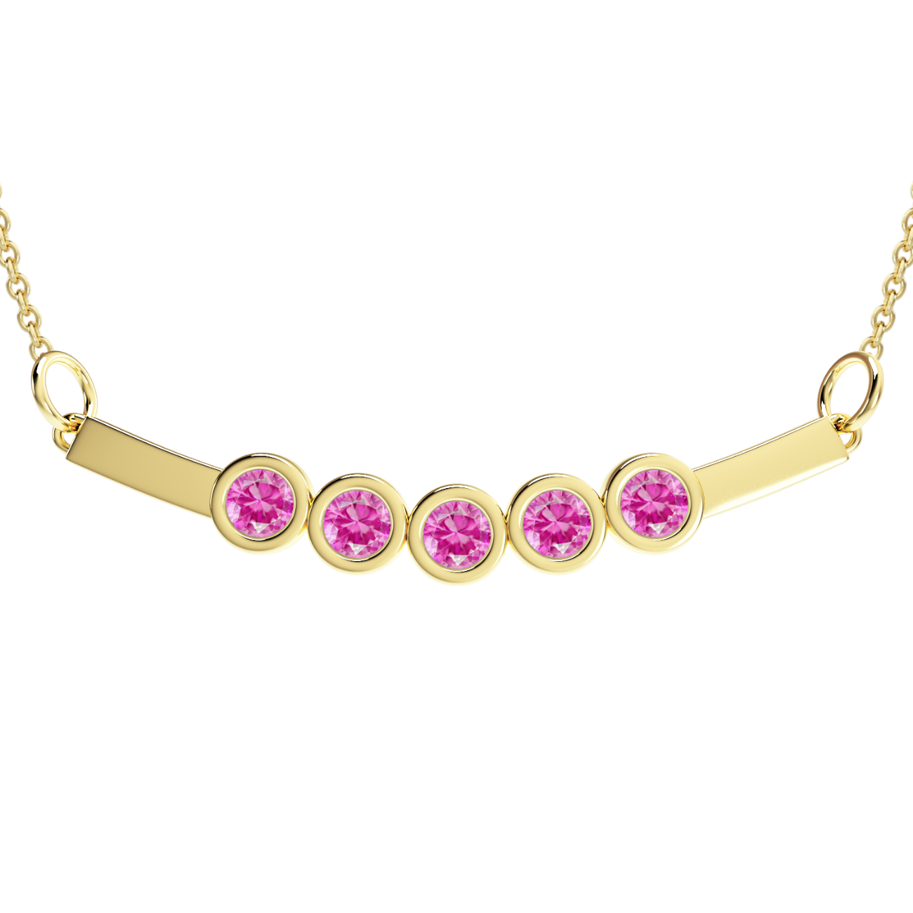 Bar Necklace with Pink Tourmaline