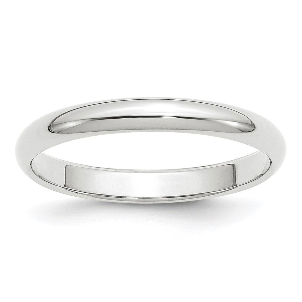 Platinum Half-Round Band 3 mm